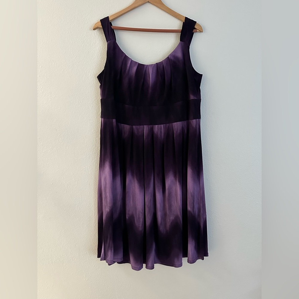 Dressbarn Woman Size 16 Purple Sleeveless Dress Cocktail Party Plus Size A-Line